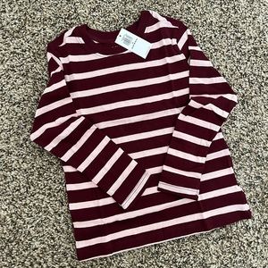 NWT Maroon & Pink Striped Old Navy Long Sleeve (Toddler Girls)